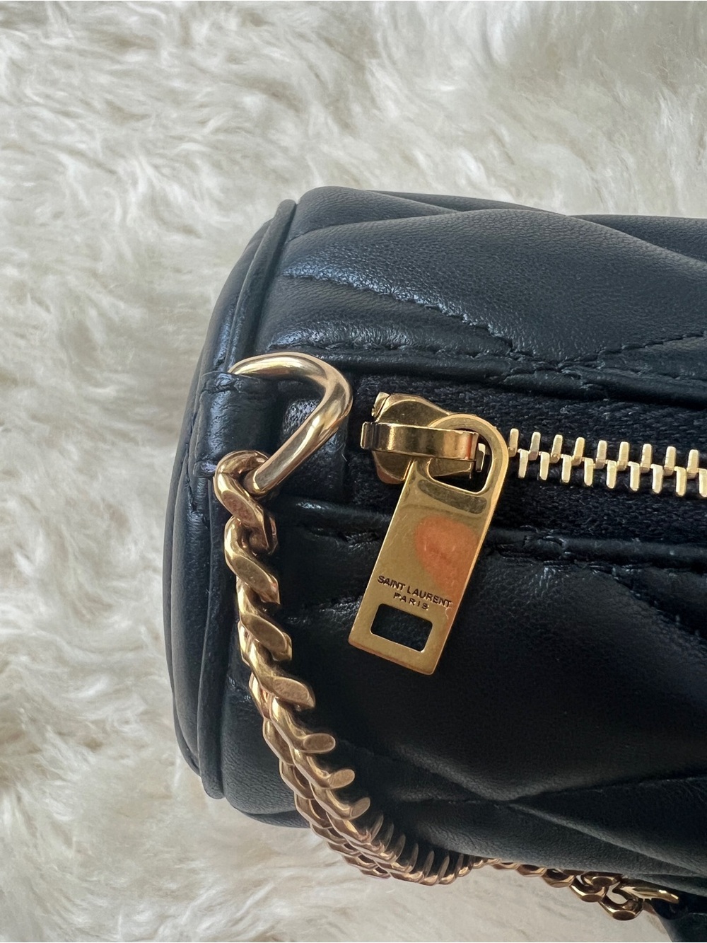 NIB YSL Saint Laurent Black Quilted Leather Tube Shoulder Bag with Gold Hardware - Picture 8 of 11